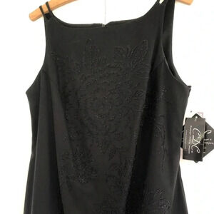 Rampage Vintage New Years Eve Beaded Black Tank MIDI Dress Y2K 90s
